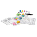 The 4M Mould & Paint Kit - Sealife by 4M is a craft kit that includes various supplies needed for creating and painting plaster sea life figures. The kit comes with plaster powder bags, a molding tray featuring different shapes, three pre-finished and glow-in-the-dark figures, four paint pots in assorted colors, a black brush, and instruction sheets.