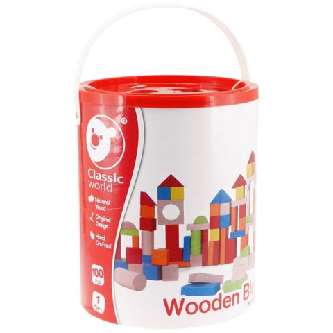 Classic World Wooden Blocks - 100 pc