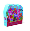 Here is an image of the Crocodile Creek 36pc Floor Puzzle - Mermaid Palace by Crocodile Creek. The sturdy storage box is shaped and brightly colored with illustrations of mermaids, sea creatures, and an underwater palace. This 36-piece floor jigsaw puzzle is suitable for ages 3 and up.