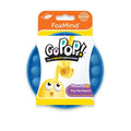 Image of Fox Mind - Go Pop! Blue, a popping game for kids by Fox Mind. The packaging shows a blue round Pop It Fidget Toy with an illustration of a finger pressing a pop bubble on a yellow character. Text reads "Play-Flip-Repeat!" Ideal for stress relief and sensory fun.