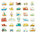 The HAPE Magnetic Vehicles 30pc by HAPE is a vibrant assortment of transportation and vehicle stickers, featuring cars, trucks, buses, motorcycles, boats, an airplane, helicopter, hot air balloon, rocket, submarine, tractor, and a UFO. These fun cartoon-like designs are ideal for boosting fine motor skills and vocabulary development.