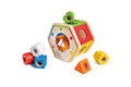 The HAPE Wooden Wonder Shape Sorter by HAPE is a vibrant and colorful educational toy. Featuring a hexagonal container with various brightly colored holes, this shape sorter comes with several corresponding shapes, including a circle, square, triangle, and hexagon. Designed to promote hands-on learning and cognitive development in children, it provides an engaging way to develop essential skills.