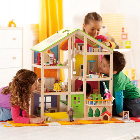 Hape All Season Doll House Furnished