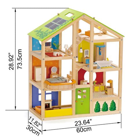 Hape All Season Doll House Furnished