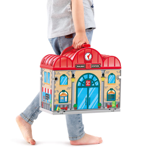 Hape Portable Train Station Set