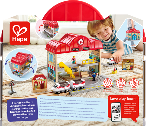 Hape Portable Train Station Set