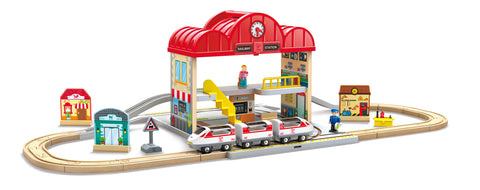 Hape Portable Train Station Set