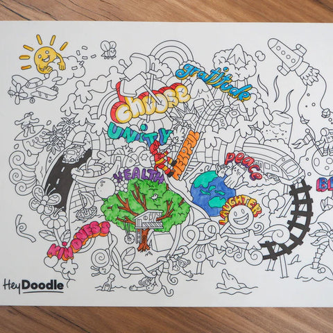 Hey Doodle Silicone Activity Mat - Brighter Days (Large)