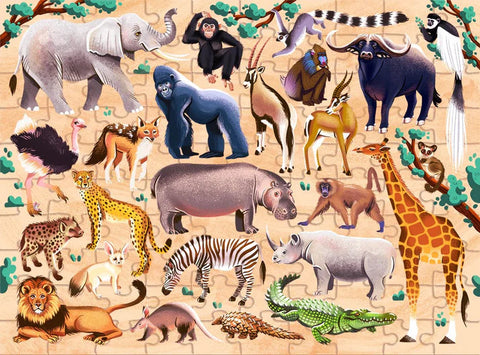 Hinkler Junior Jigsaw - Explore 24 African Animals 100 pc