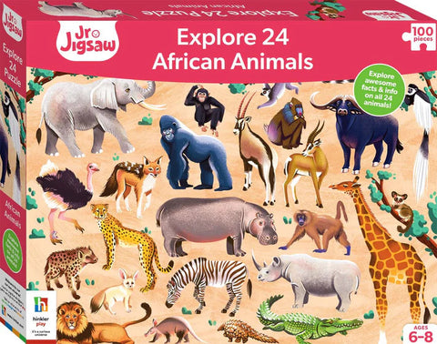 Hinkler Junior Jigsaw - Explore 24 African Animals 100 pc