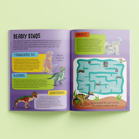 Hinkler Know And Glow Sticker & Activity Book - Dinosaurs