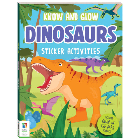 Hinkler Know And Glow Sticker & Activity Book - Dinosaurs