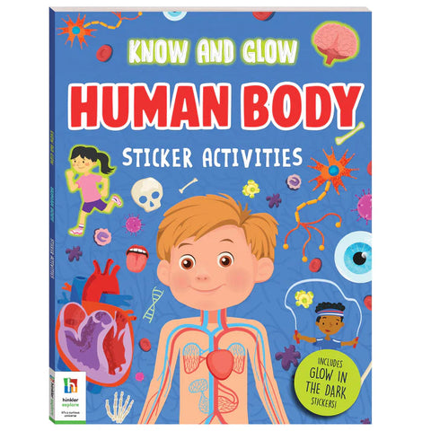 Hinkler Know And Glow Sticker & Activity Book - Human Body