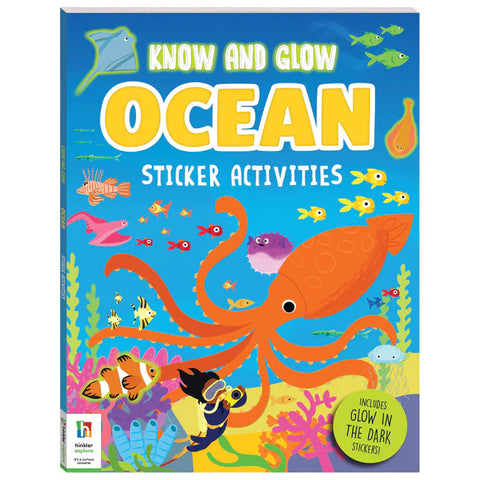 Hinkler Know And Glow Sticker & Activity Book - Ocean