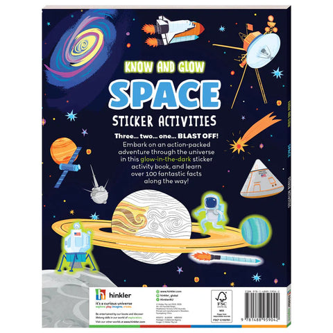 Hinkler Know And Glow Sticker & Activity Book - Space