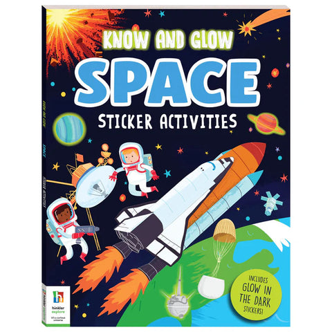 Hinkler Know And Glow Sticker & Activity Book - Space