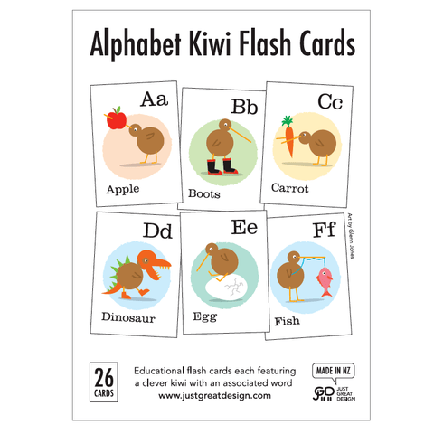 JGD Alphabet Kiwi Flash Cards