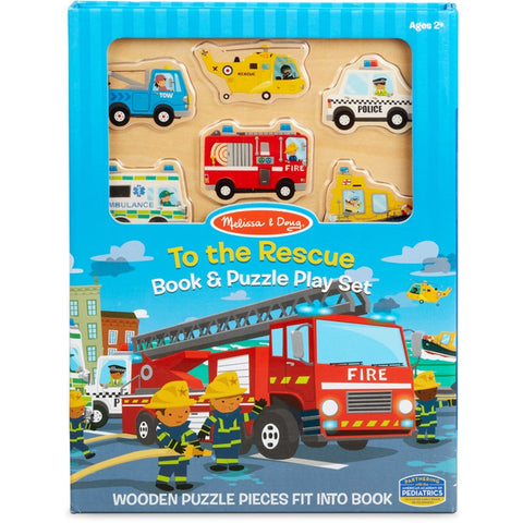 Melissa & Doug Book & Puzzle Play Set -  To the Rescue