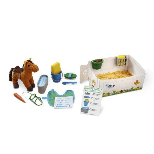 Melissa Doug Feed Groom Horse Care Role Play Set