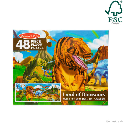 Melissa & Doug Land Of The Dinosaurs Floor Puzzle- 48pc