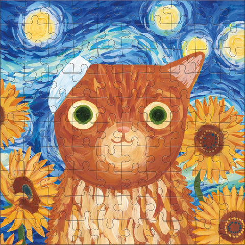 Mudpuppy Artsy Cats Puzzle Tin - Vincat Van Gogh^