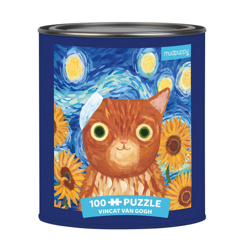 Mudpuppy Artsy Cats Puzzle Tin - Vincat Van Gogh^