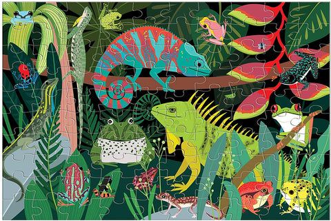 Mudpuppy Glow In The Dark Puzzle - Frogs And Lizards 100pc