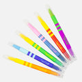 The Tiger Tribe Colour Change Markers set comes with seven double-ended highlighter pens arranged in a fan shape, perfect for creative kids. Each pen features colour-changing nibs with combinations like yellow and blue, pink and purple, and green and yellow. The brand "TIGER TRIBE" is printed on each of these magic markers.