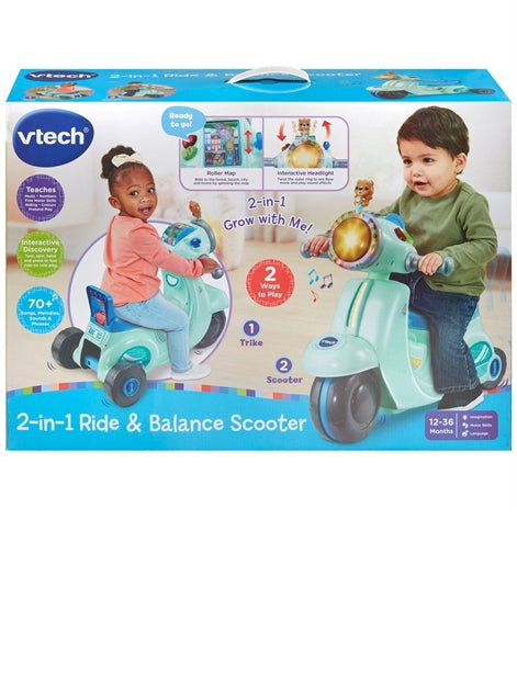 Vtech 2 In 1 Ride & Balance Scooter - Teal