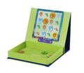 The MIEREDU Magnetic Sudoku - Starter Kit, designed by MIEREDU, is an educational board game set in a green box tailored for young children. The vertically propped game board showcases illustrations of forest animals such as lions, dinosaurs, and deer. Additionally, two round game pieces featuring images of a lion and a deer are located in the lower section of the box.